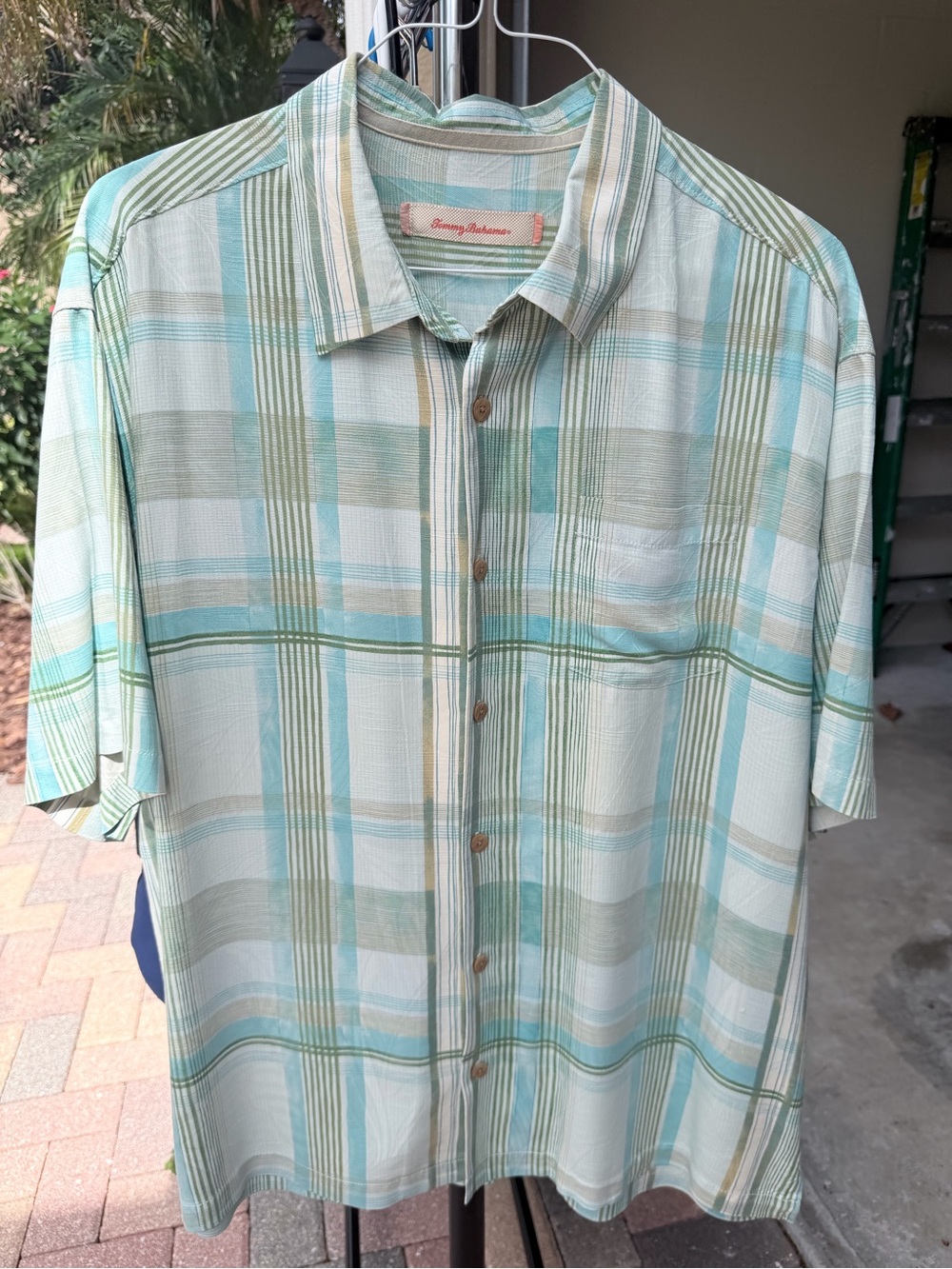 Tommy Bahama Men's 100% SilShort-Sleeve Plaid Button-Up Camp Shirt